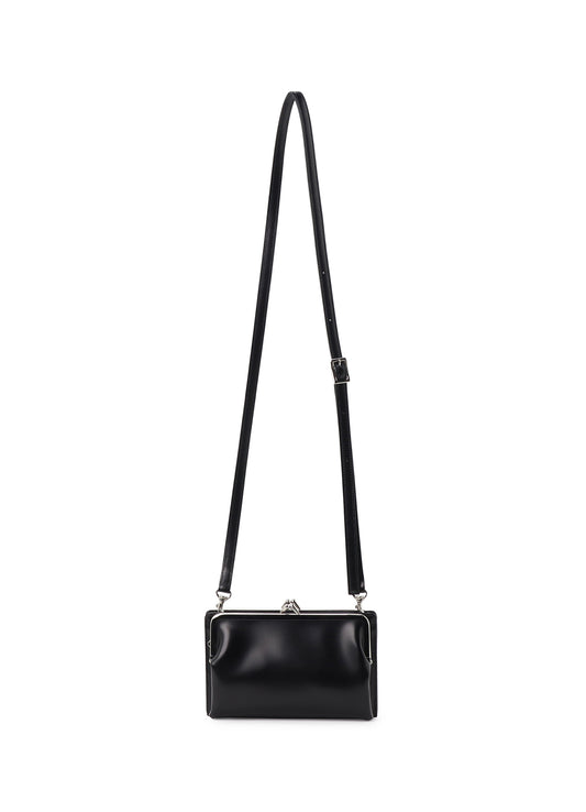 GLOSSY SMOOTH METAL CLASP SHOULDER BAG
