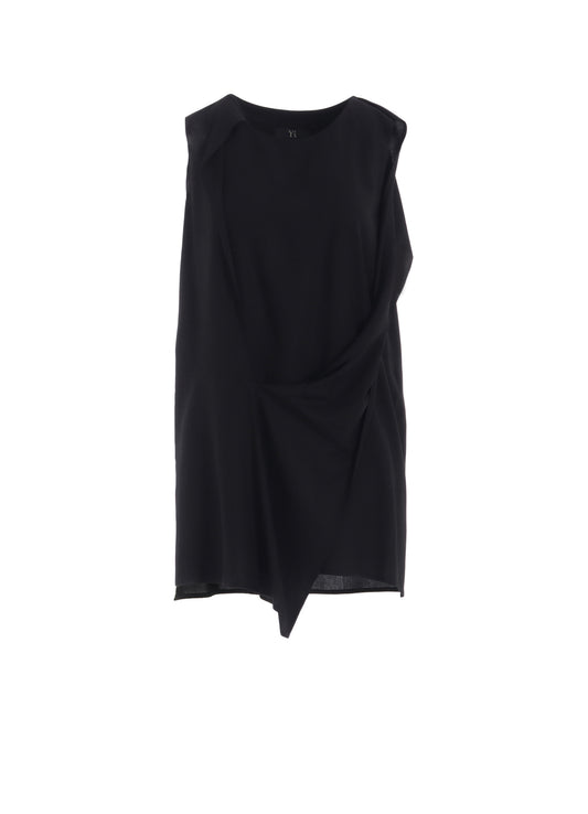RAYON CAMBRIC FRONT DOUBLE DRAPE BLOUSE
