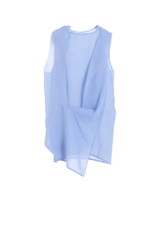 RAMIE LAWN DOUBLE FRONT DRAPE SHIRT
