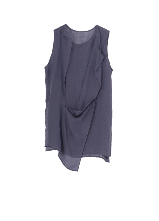 RAMIE LAWN DOUBLE FRONT DRAPE SHIRT