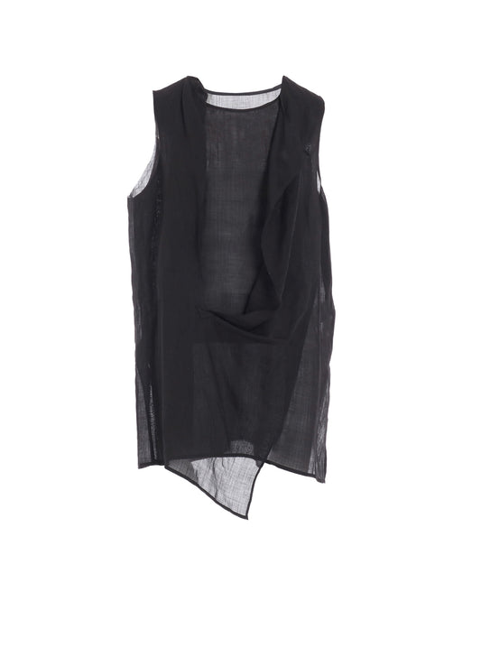 RAMIE LAWN DOUBLE FRONT DRAPE SHIRT
