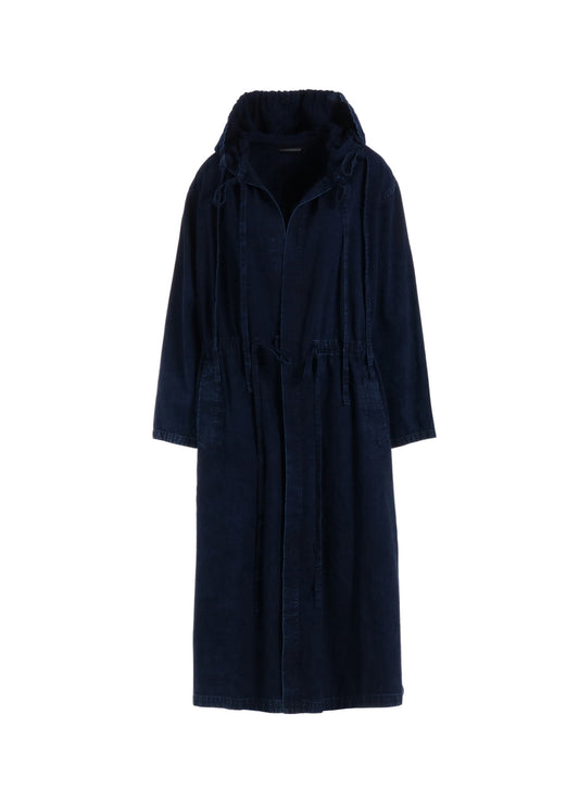 6OZ BLEACHED DENIM HOODIE COAT