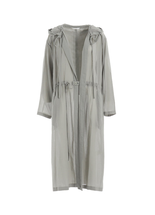 COTTON CHIFFON HOODIE COAT