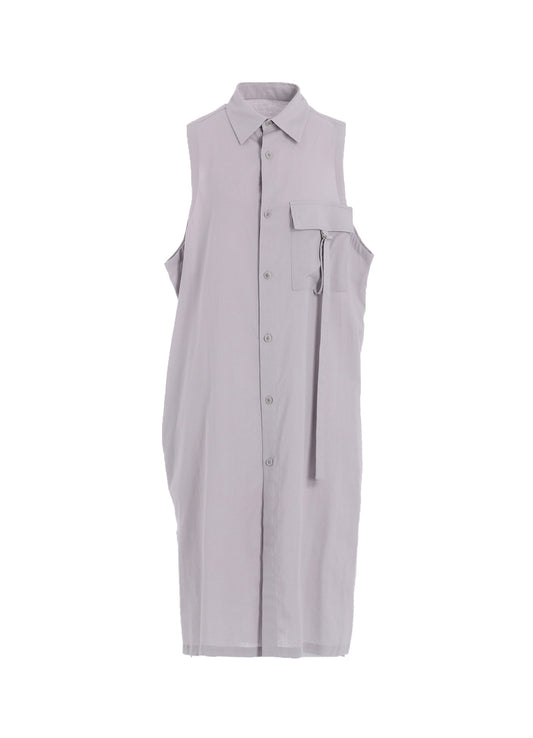 COTTON BOYLE VIYELLA SLEEVELESS SHIRT DRESS