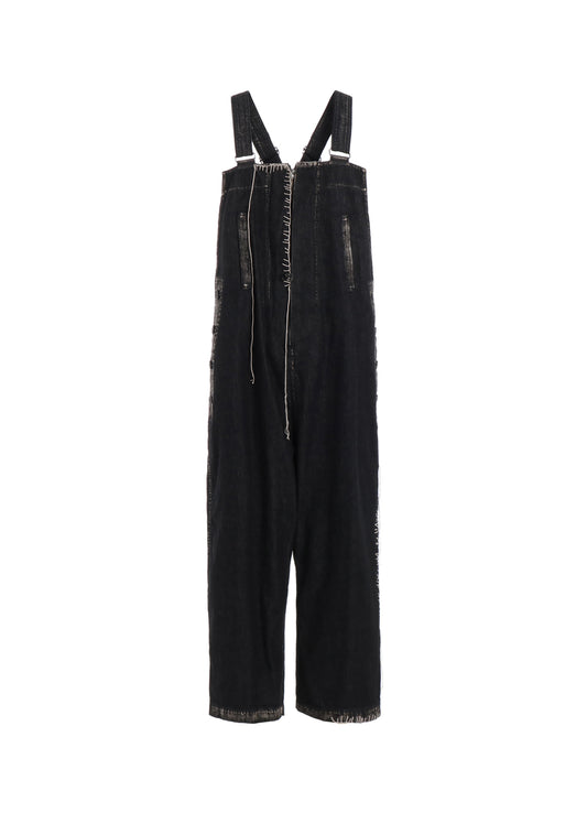 SPOTTED DENIM OVERALLS