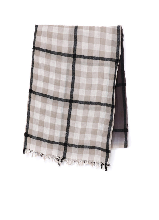 C/W PLAID OMBRE DYE GRADATION PLAID SCARF