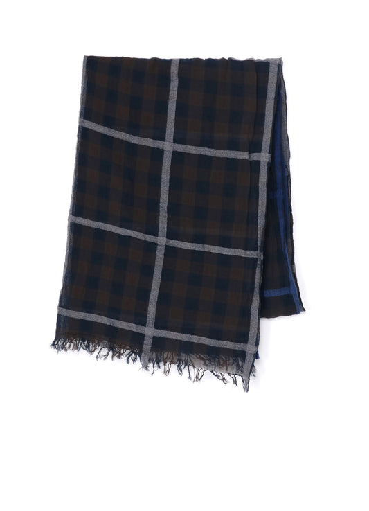 C/W PLAID OMBRE DYE GRADATION PLAID SCARF