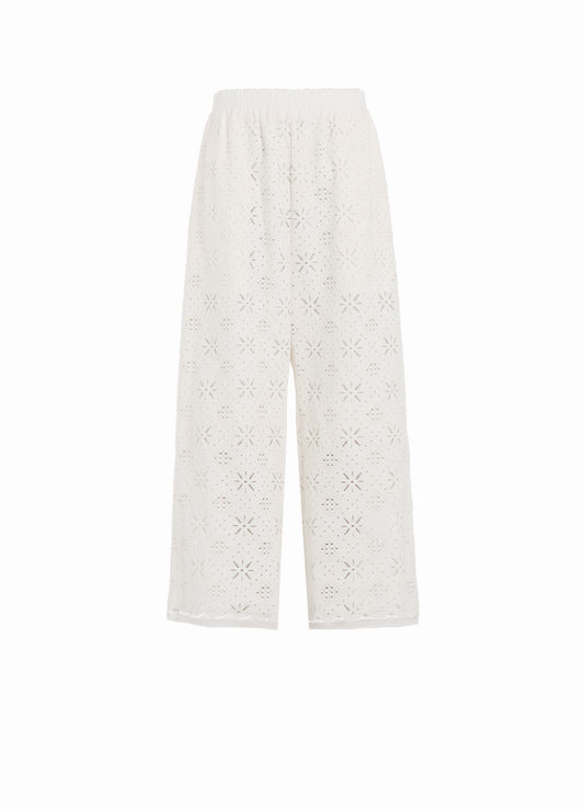 COTTON LACE WASIT ELASTIC PANTS
