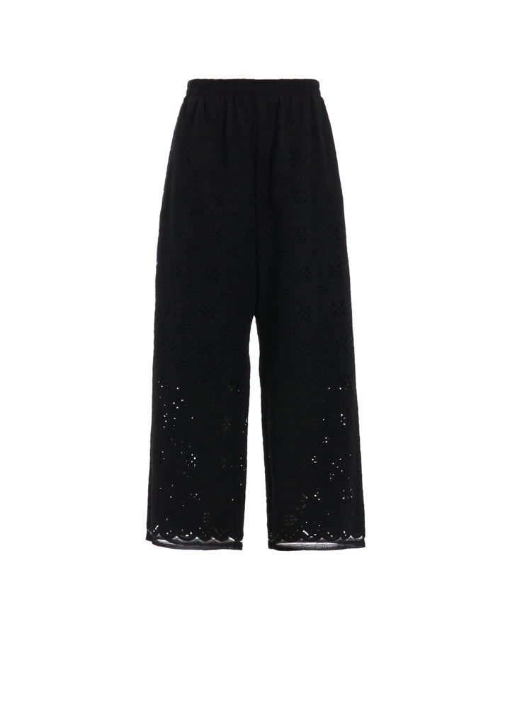 COTTON LACE WASIT ELASTIC PANTS