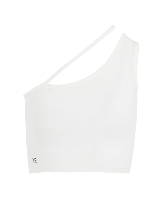 Y'S LOGO COTTON SINGLE SHOULDER T