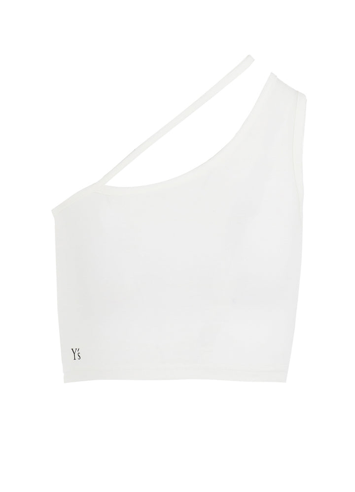 Y'S LOGO COTTON SINGLE SHOULDER T