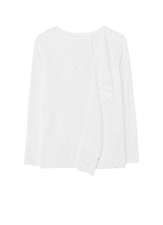 COTTON JERSEY HOLE DESIGN LONG SLEEVE T