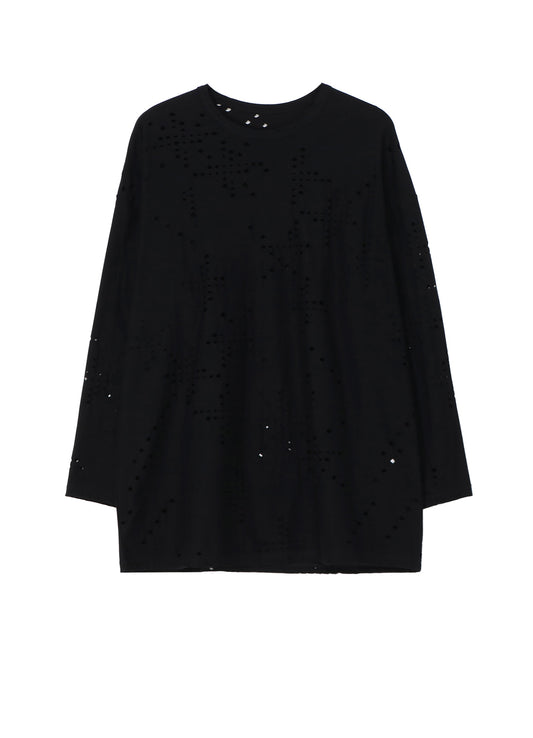 COTTON JERSEY HOLE DESIGN LONG SLEEVE BIG T