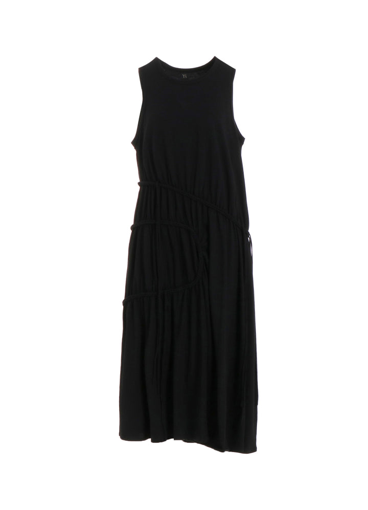 COTTON JERSEY CHAIN STITCH SLEEVELESS DRESS