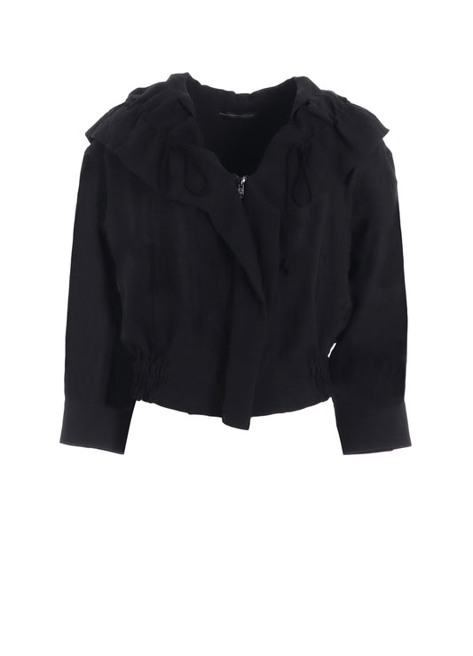 LINEN UNTWISTED LAWN GATHERED BLOUSON