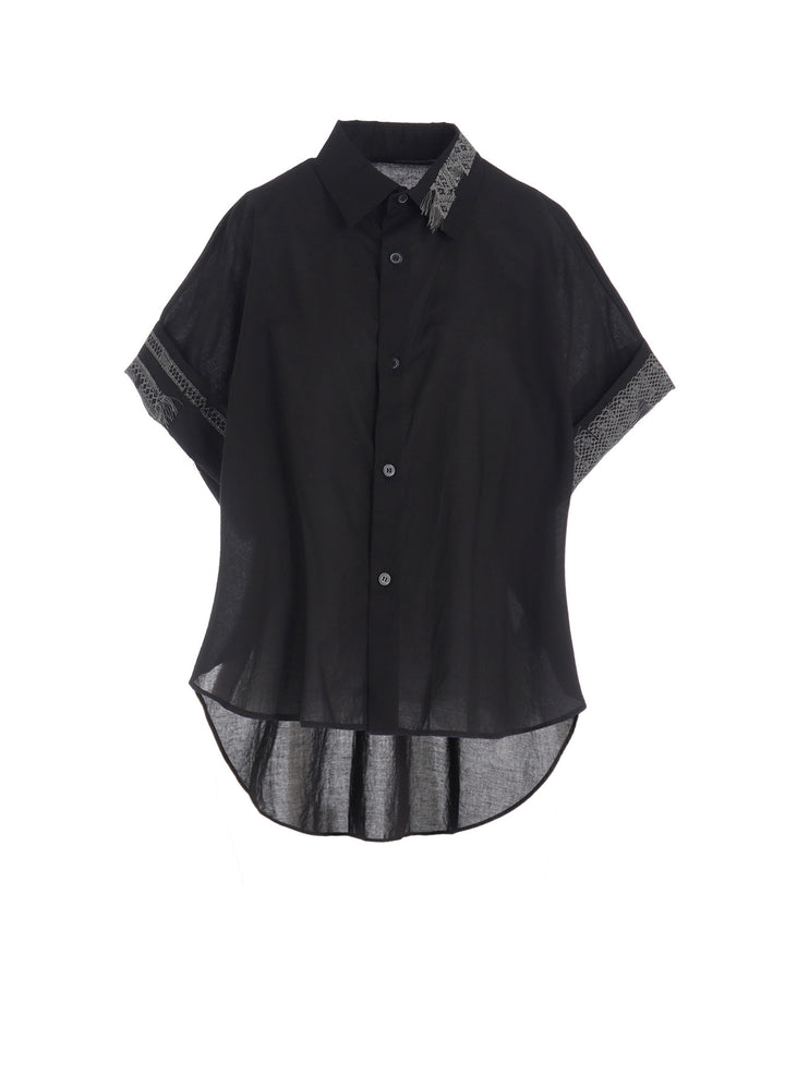 COTTON LAWN SHORT CUFFS BLOUSE