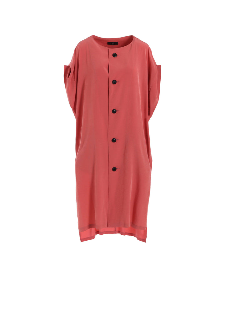 TA/PE CREPE DE CHINE ROLLED UP SLEEVE DRESS