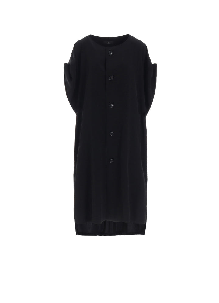 TA/PE CREPE DE CHINE ROLLED UP SLEEVE DRESS