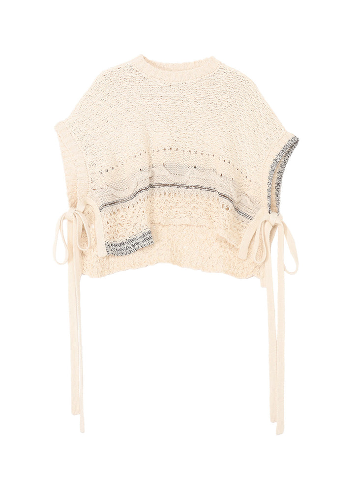 MIXED-MATERIAL ASYMMETRIC VEST