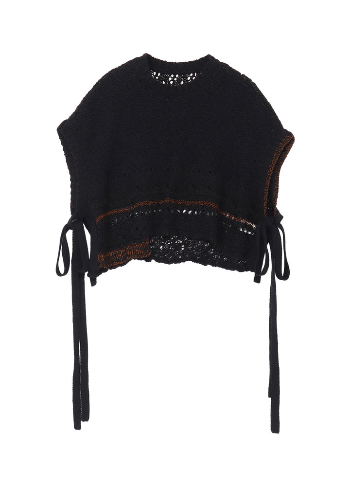 MIXED-MATERIAL ASYMMETRIC VEST