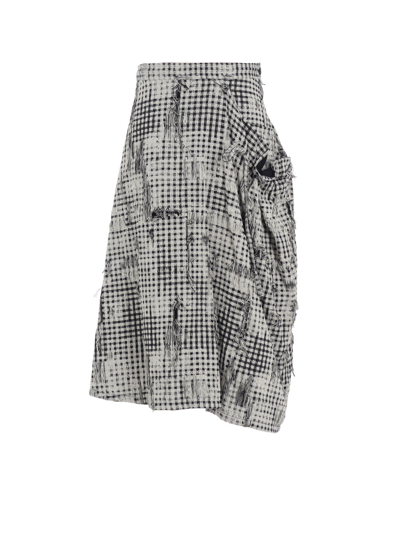 DAMAGED GINGHAM JACQUARD SKIRT – THE SHOP YOHJI YAMAMOTO