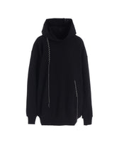 FRENCHTERRY HAND STITCH BACK ZIP PULLOVER