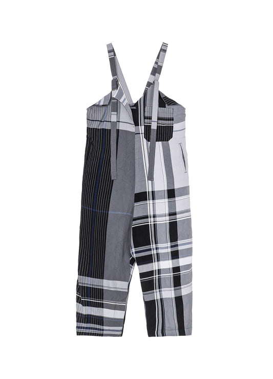 RAYON WRINKLED PLAID SALOPETTE