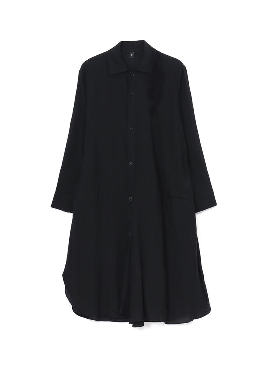 LINEN FRONT DRAPE SHIRTS DRESS