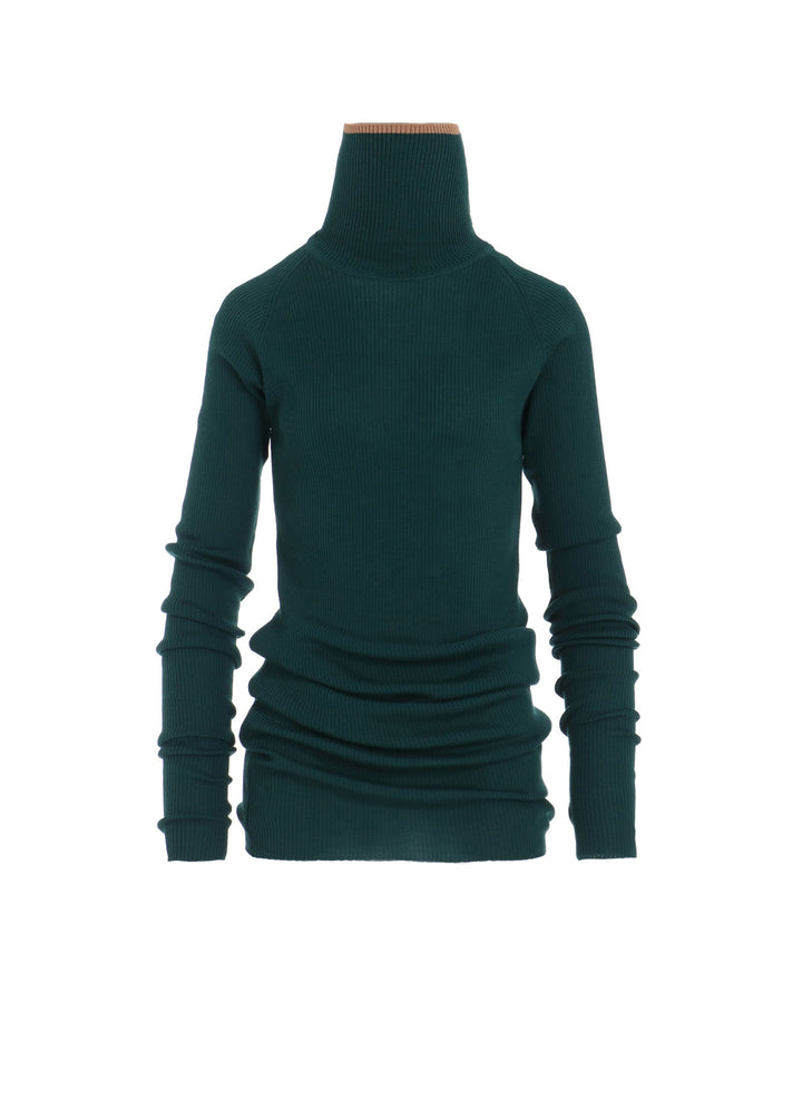 Y's × JOHN SMEDLEY TURTLENECK RIBBED KNIT
