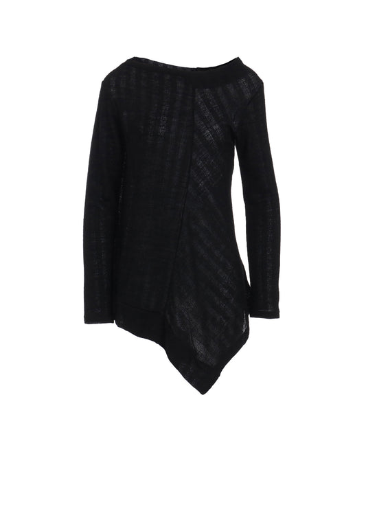 WOOL BLEND STRIPE LONG SLEEVE T