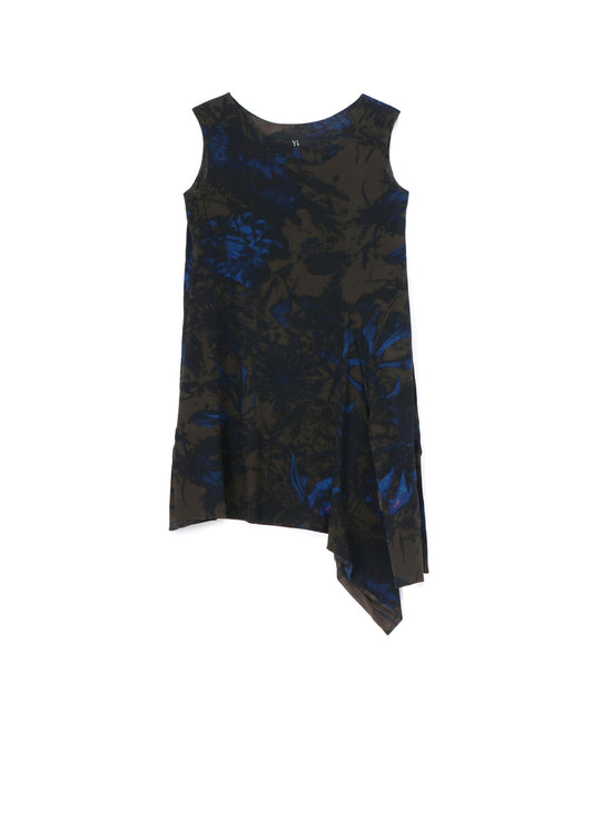 WITHERING FLOWER FRONT SLIT LONG BLOUSE