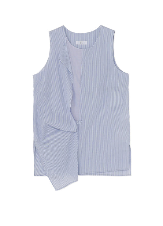 COTTON STRIPE FRONT DRAPE BLOUSE