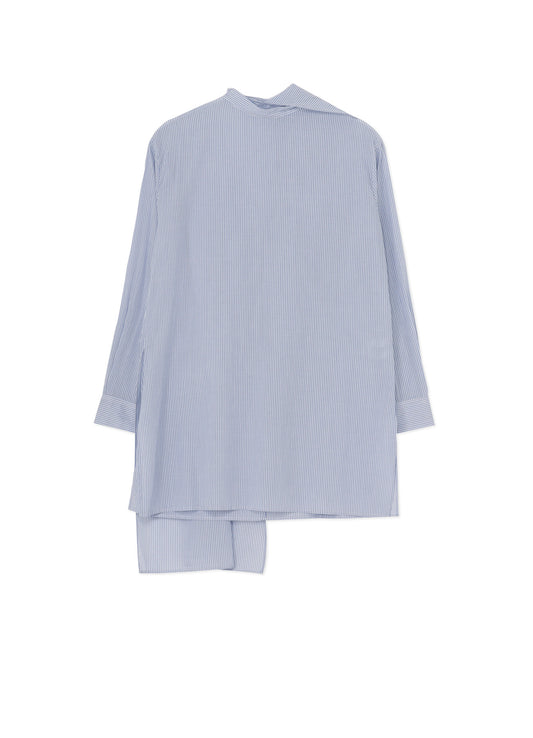 COTTON STRIPE BACK TIE BLOUSE