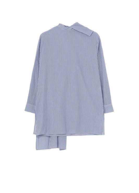 COTTON STRIPE BACK TIE BLOUSE