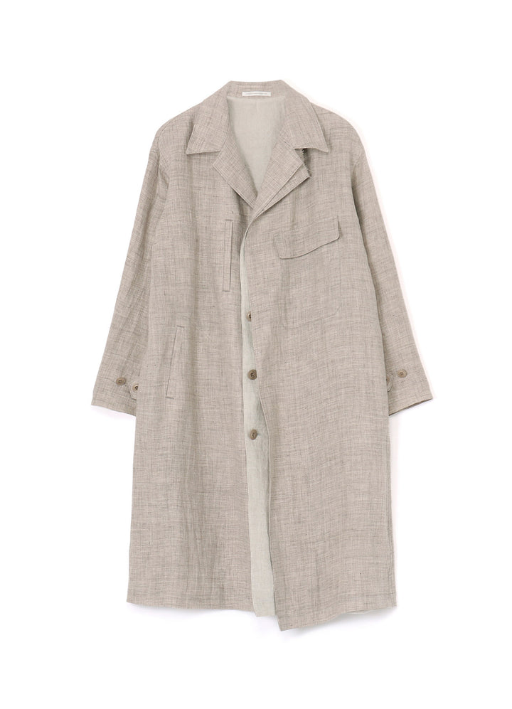 LINEN TWEED DOUBLE LAYERED COAT