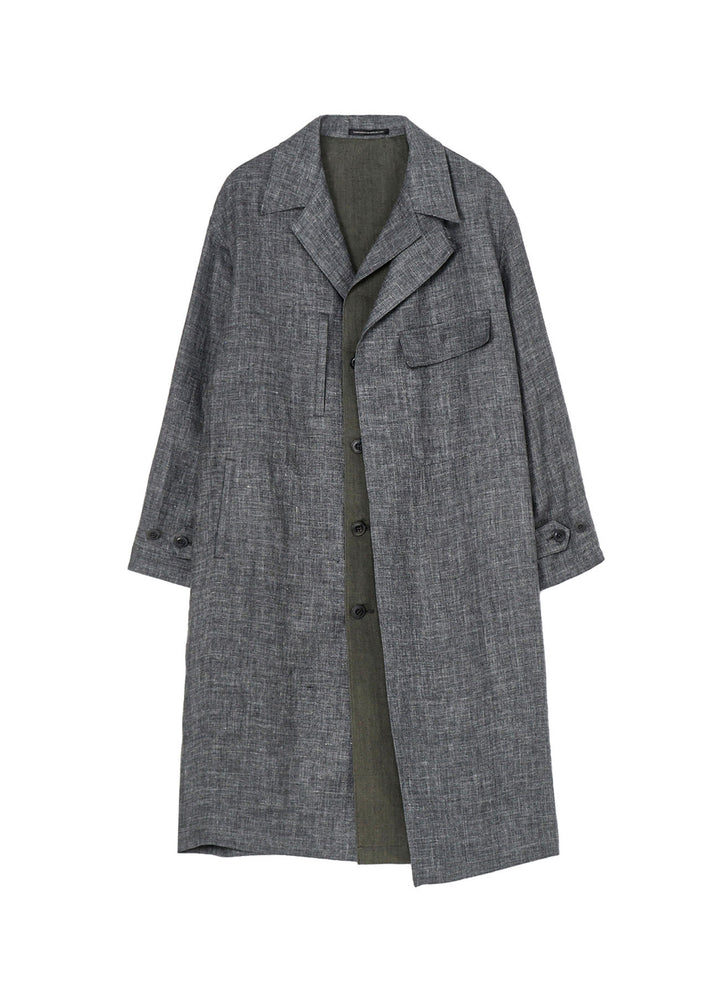 LINEN TWEED DOUBLE LAYERED COAT