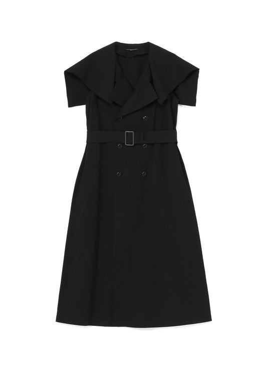 COTTON FLAX POPLIN SAILOR COLLAR COAT