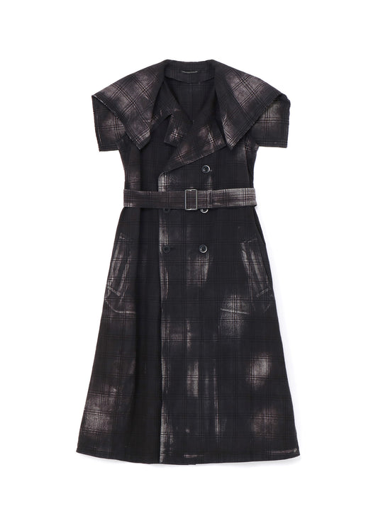 GLEN CHECK SAILOR COLLAR COAT