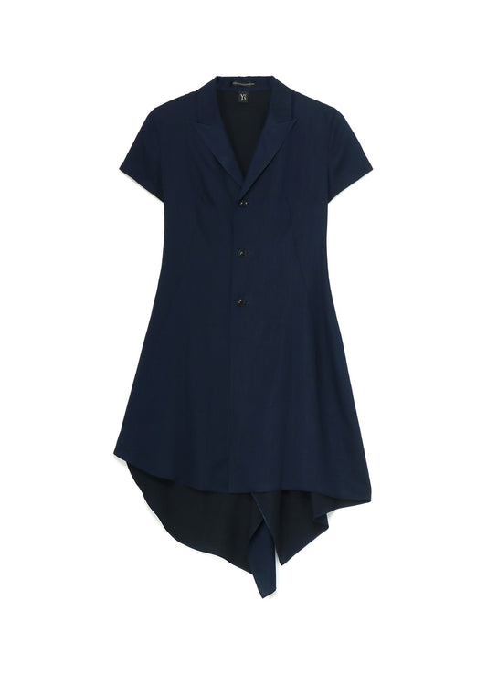 CUPRO DUNGAREE TWILL ASYMMETRY SHIRT JACKET