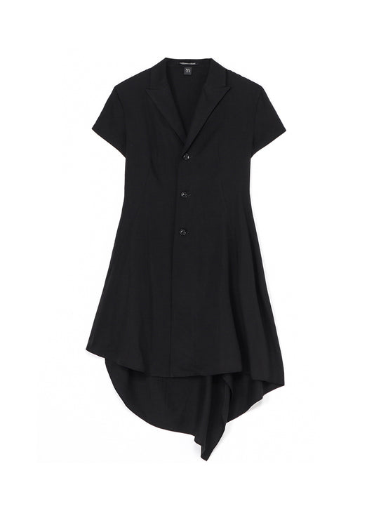CUPRO DUNGAREE TWILL ASYMMETRY SHIRT JACKET
