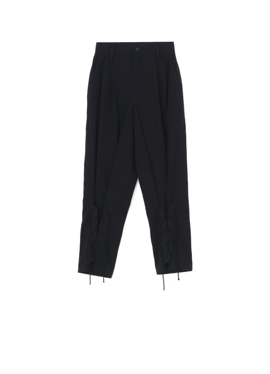 PLAIN WEAVE DENIM LACE UP HEM PANTS
