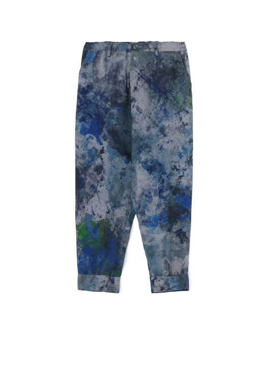 LINEN LAWN PAINT PRINT ELASTIC STRING WAIST PANTS