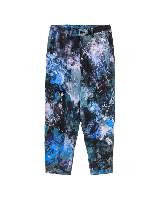 LINEN LAWN PAINT PRINT ELASTIC STRING WAIST PANTS