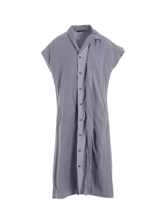 COTTON LAWN GARMENT DYE FRENCH SLEEVE DRESS