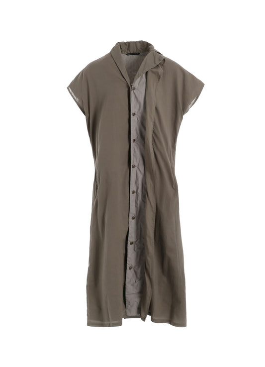 COTTON LAWN GARMENT DYE FRENCH SLEEVE DRESS