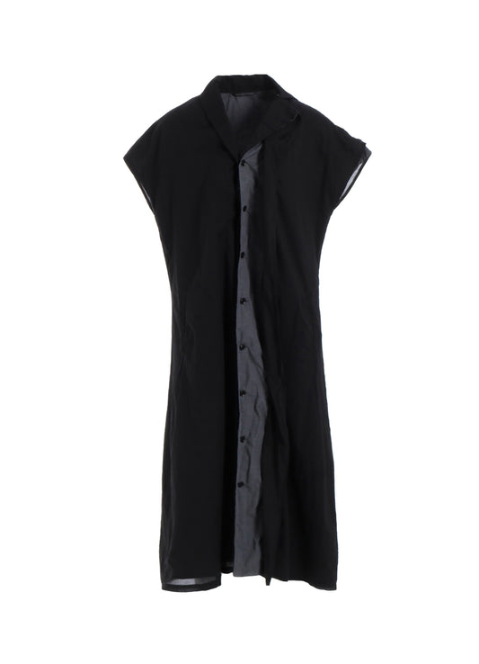 COTTON LAWN GARMENT DYE FRENCH SLEEVE DRESS