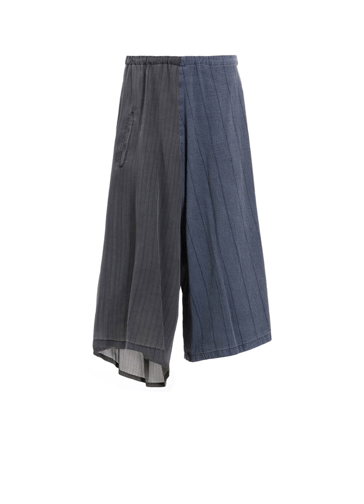 WASHER STRIPE ASYMMETRIC WAIST STRING PANTS
