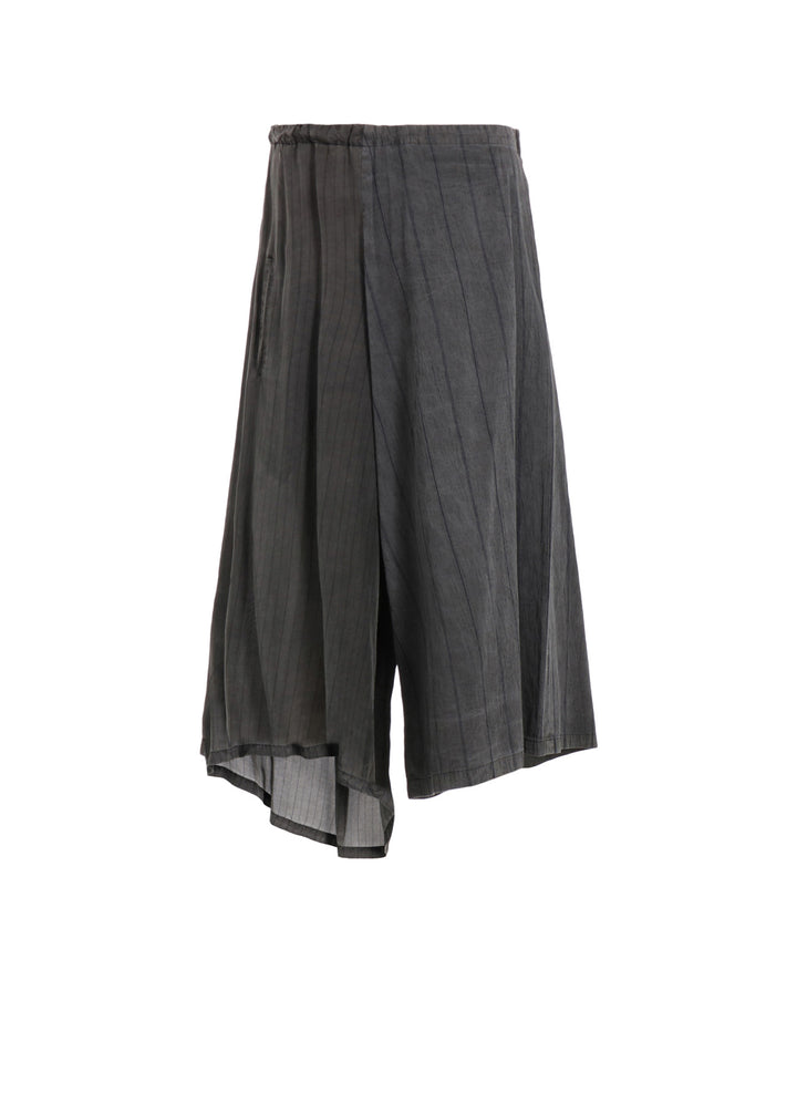 WASHER STRIPE ASYMMETRIC WAIST STRING PANTS
