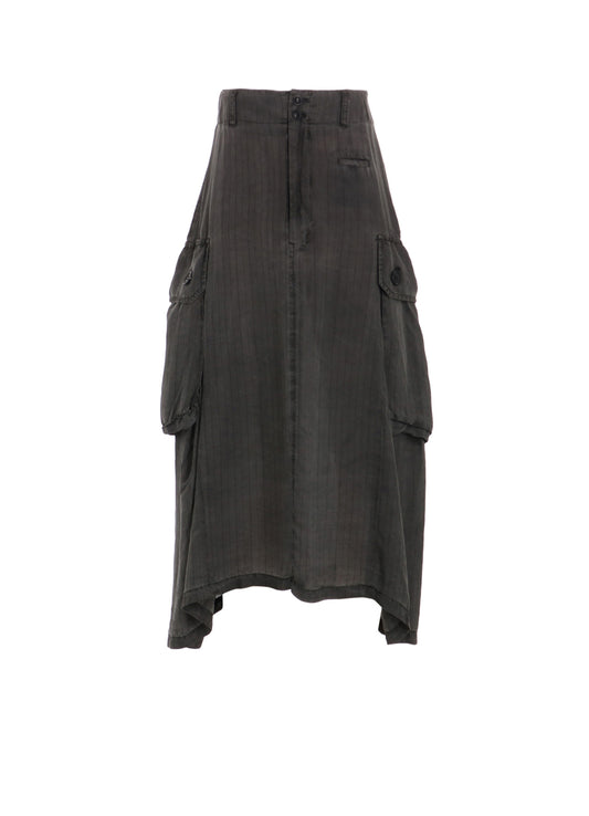 CUPRO STRIPE CARGO SKIRT