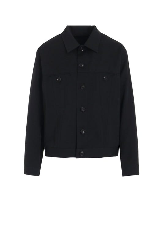 WOOL GABARDINE PANEL DENIM JACKET